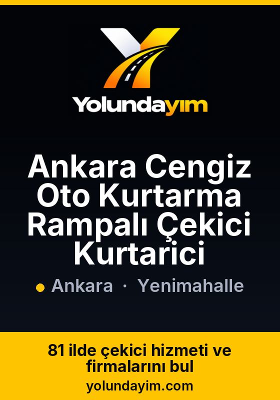 Ankara Cengiz Oto Kurtarma Rampalı Çekici Kurtarici
