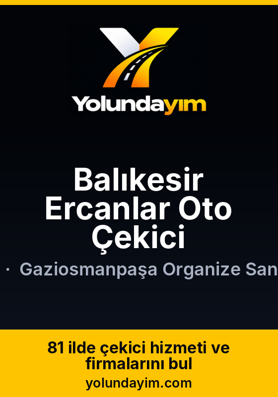 Balıkesir Ercanlar Oto Çekici