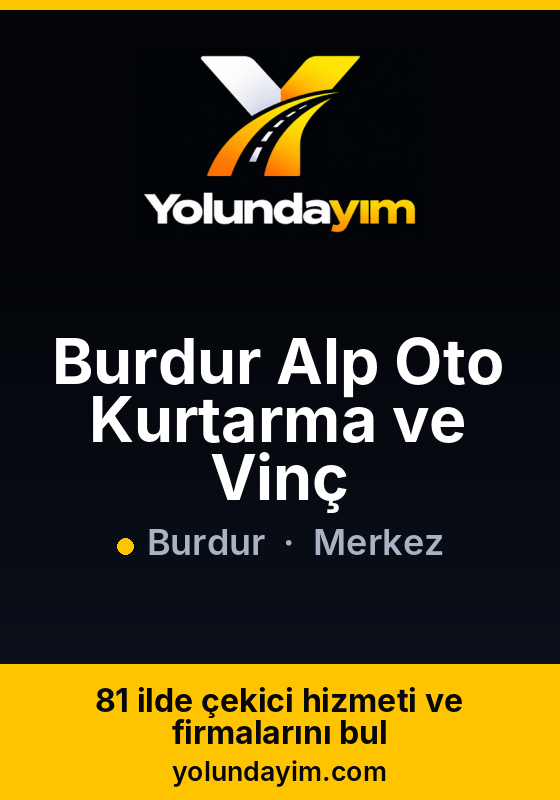 Burdur Alp Oto Kurtarma ve Vinç
