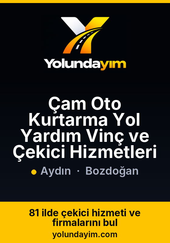 Çam Oto Kurtarma Yol Yardım Vinç ve Çekici Hizmetleri