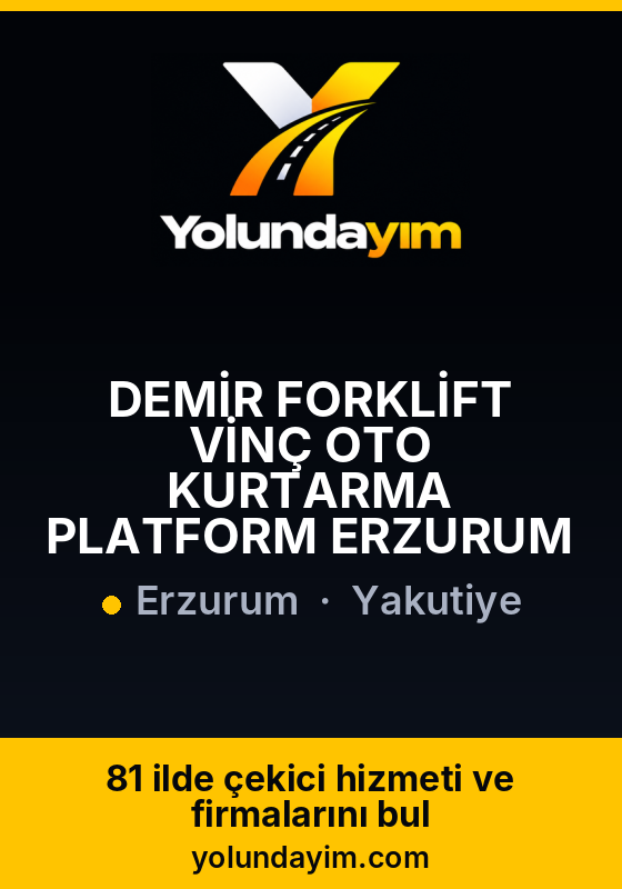DEMİR FORKLİFT VİNÇ OTO KURTARMA PLATFORM ERZURUM