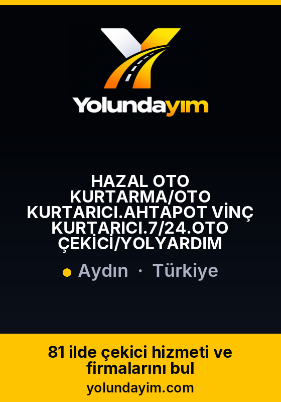 HAZAL OTO KURTARMA/OTO KURTARICI.AHTAPOT VİNÇ KURTARICI.7/24.OTO ÇEKİCİ/YOLYARDIM